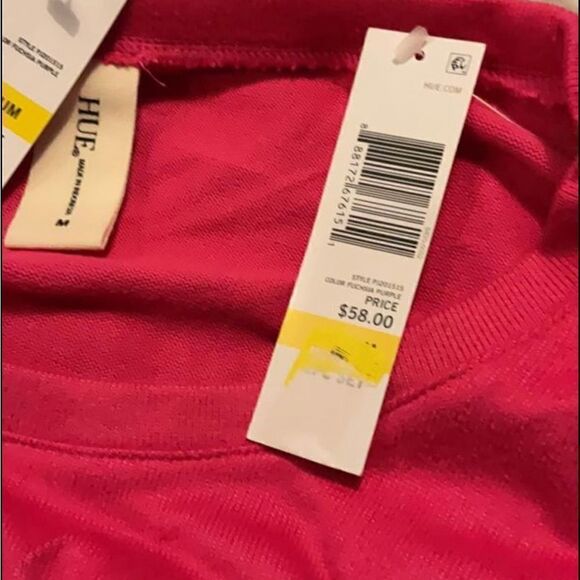 HUE Women's Medium Printed Knit Tee and Pant 3 Piece Pajama Set - Picture 7 of 8